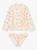 Ecru 2-piece swimsuit set with floral print KLUCOCETTE / 24E4PFG1BUV009