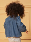 Blue denim blouse with ruffled collar LACARINE / 24H1BFJ1CHEP274