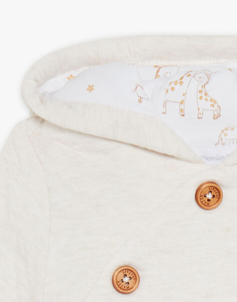 Off white hooded birth jacket in tubique FOLMER / 23E0CM61VESA011