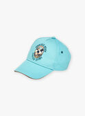 Turquoise twill cap with dinosaur print FLUBEACHAGE / 23E4PGQ1CHA205