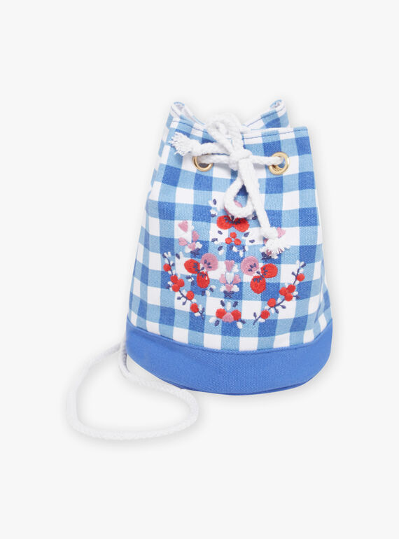 Child girl gingham embroidered bag CIBOLETTE / 22E4PF81BES208