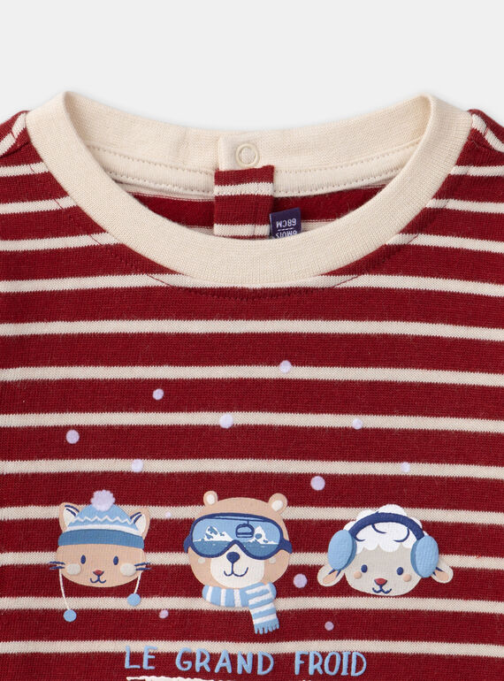 Burgundy TEE SHIRT LS LASAMUEL / 24H1BGR1TML501