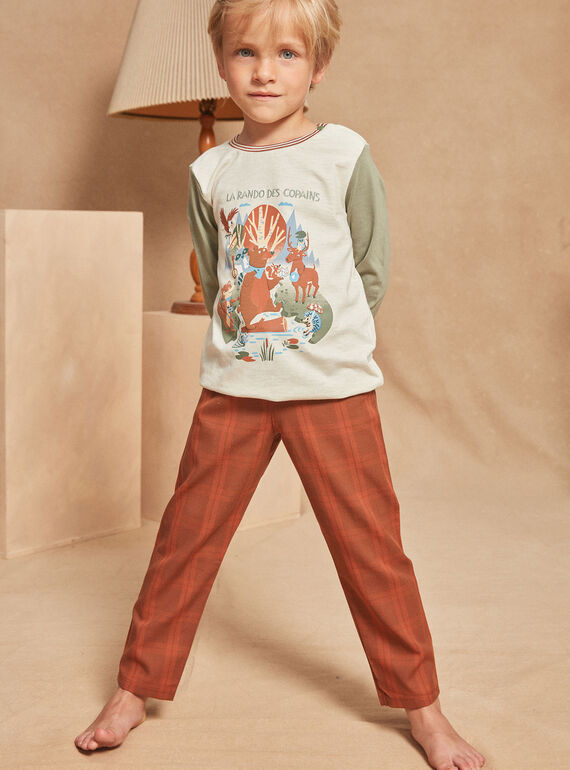 Hazelnut pyjamas in jersey and flannel GRUVAGE / 23H5PG16PYJ821