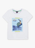 White T-shirt with snail pattern on a skateboard FUCARAGE / 23E3PGN3TMC000