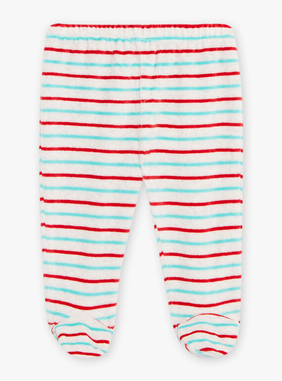 Baby boy's grey velvet fire truck pajamas CEFLORENT / 22E5BG41PYJJ920