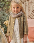 Child girl Khaki green twill jacket flowery pattern CECHETTE / 22E2PFG4VES604