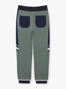 Boy's khaki and navy blue jogging pants BANUAGE2 / 21H3PG31JGB604