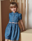 Child girl blue denim shirt dress CLOCHETTE2 / 22E2PFF2ROBP274