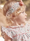 Baby girl pink bow headband with floral print CALUNE / 22E4BFJ1BAN632