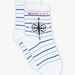 Navy and white striped socks