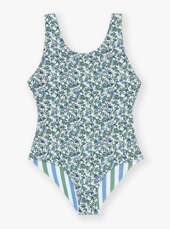 1 piece reversible ecru floral print swimsuit FRYVERETTE / 23E4PFM2D4K001