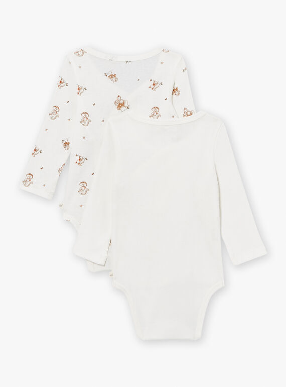 2 ecru baby bodysuits in cotton LOPE / 24H0NM11BOD001