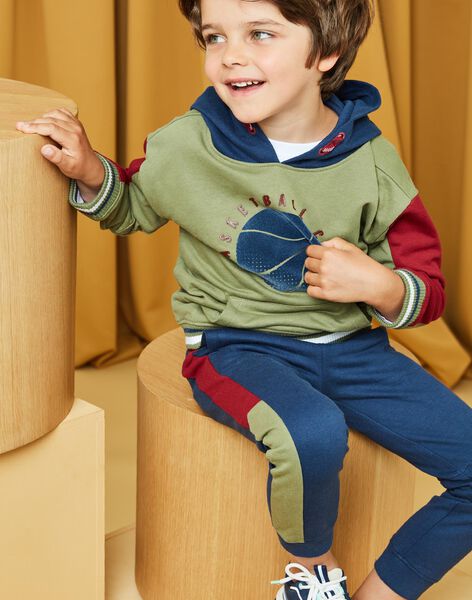 Navy blue jogging with khaki and burgundy details DICLAGE1 / 22H3PGL1JGB070