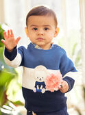 Baby boy three-colored sweater with monkey design CARAYNAL / 22E1BGK1PUL703