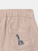 Ochre striped shorts KAMARCEL / 24E1BGE1SHOF519