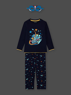 Boy's dark blue pajama set T-shirt, pants and mask BEFUSAGE / 21H5PG61PYJ717