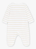 Ecru and beige striped velvet bodysuit KOENO / 24E0NG11GRE000