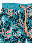 Turquoise swim shorts with floral print KLUMAGEM / 24E3GHG1D3Y202