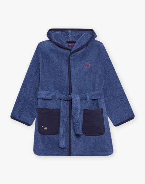 Blue terry cloth bathrobe with hood DEPEIGNAGE / 22H5PG21PEIC203