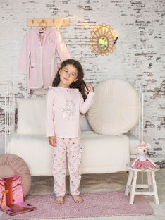 Girl's pink pyjama T-shirt and pants BEBARNETTE / 21H5PF64PYJD314