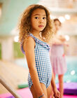 Child girl 1-piece plaid swimsuit CLIRETTE / 22E4PFO4D4K001