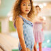 Child girl 1-piece plaid swimsuit