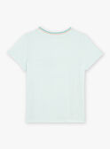 Light turquoise short sleeve t-shirt FLUPLAGE / 23E3PGQ3TMCC216