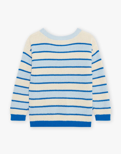 Blue and vanilla striped sweater FARIBAGE / 23E3PG81PUL020