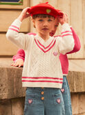Ecru cable-knit sweater GOSSIPETTE / 23H2PFD1PUL001