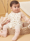Ecru and pink bodysuit, romper and tights set LOUANE / 24H0CF12ENS001