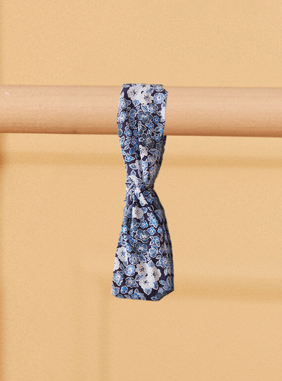 Blue and white headband with floral print LEVAGLETTE / 24H4PFJ1BAN070
