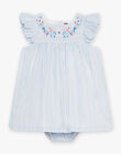 Baby girl striped dress and sky blue bloomer CYROBEX / 22E1BFW2ROB020