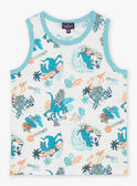 Off white tank top with surfer dinosaur print FLUDEBAGE / 23E3PGQ1DEB632