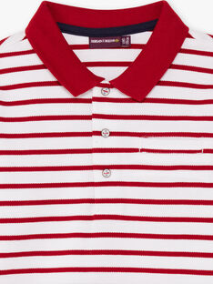 Boy's red and white striped long sleeve polo BACLOAGE / 21H3PG11POL001