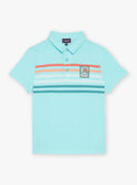 Turquoise striped polo shirt FLUPIQAGE / 23E3PGQ1POL202