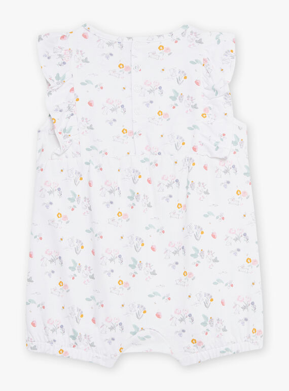Short sleeveless romper with rabbit and flower print CEGINNA / 22E5BF53GRE000