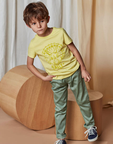 Child boy green knit denim pants CAZITAGE2 / 22E3PGF2CFP614