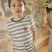 Ecru striped T-shirt child boy