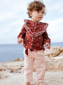 Baby girl nude twill pants with floral print belt CABATA / 22E1BF71PAND319