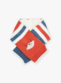 Blue and red striped scarf with animal heads DIORAN / 22H4BGN1ECHI815