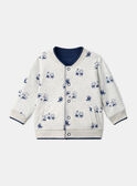 Reversible blue and ecru cardigan LADRISTO / 24H1BGJ1GILC230
