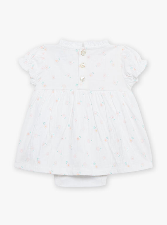 White flower print dress and baby crush FOLINA / 23E0CFT1ROB000