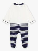 Baby boy's striped romper with koala motif at the beach CEFINN / 22E5BG42GRE070
