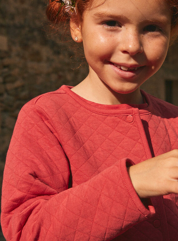 Reversible red quilted tube-knit jacket KICARDETTE / 24E2PFC2CAR410