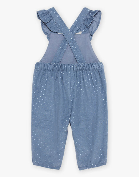 Blue grey corduroy long jumpsuit DARAPHAEL / 22H1BFY1SALC206