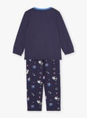 Blue cotton pyjama set with monster print KUIDRAGE / 24E5PG52PYJ070