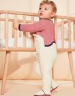 Cream striped sleep suit with bear head animation FEDOURSON / 23E5BG21GREA002