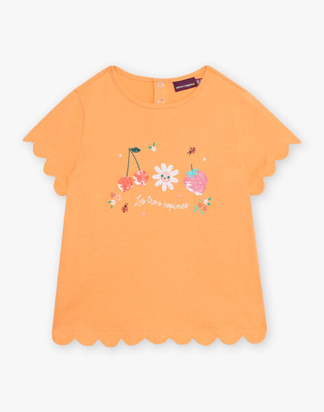 Child girl's melon T-shirt with fruit pattern CHAFLETTE / 22E2PFM1TMCE403