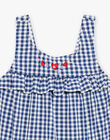 Baby girl one-piece bathing suit with gingham check and red bows CIGERALDINE / 22E4BFL1MAI070