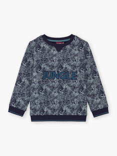 Boy's navy blue jungle sweatshirt BUWAGE1 / 21H3PGB2SWE070